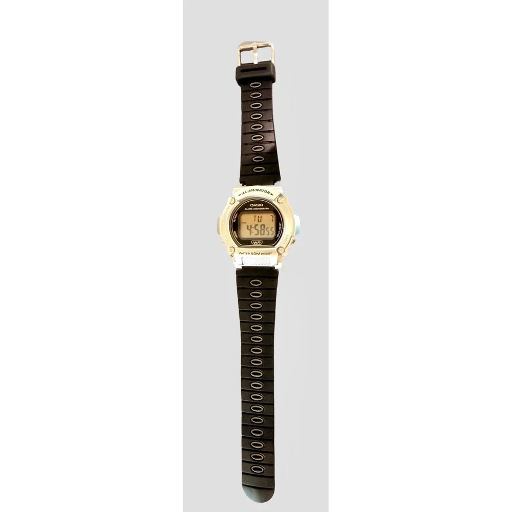 Casio W-219H Illuminator Digital Alarm Chronograph 50M Watch New Battery